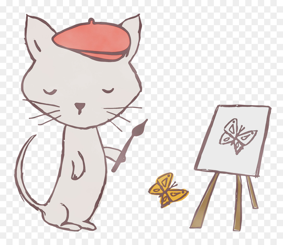 Artista Gato，Dibujo PNG