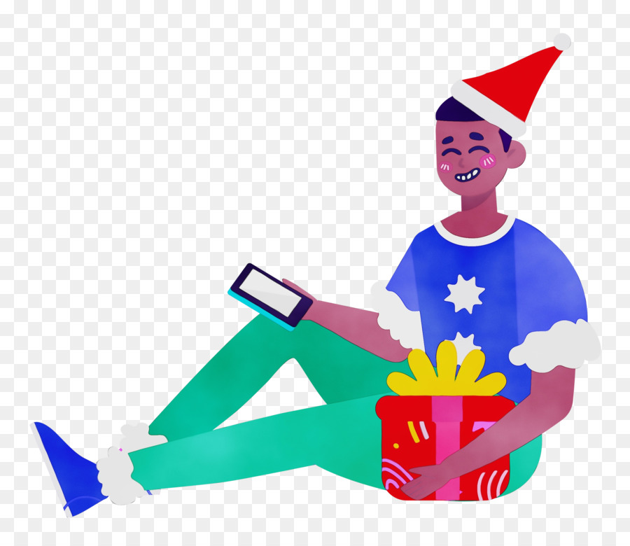 Hombre Con Regalo，Navidad PNG