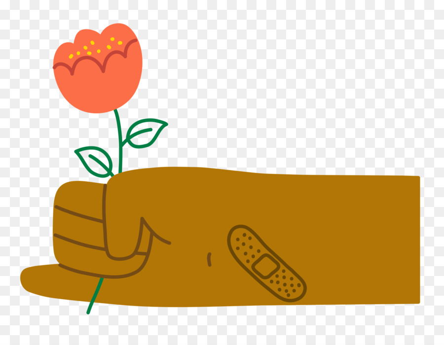 Mano Tatuada Con Flor，Mano PNG