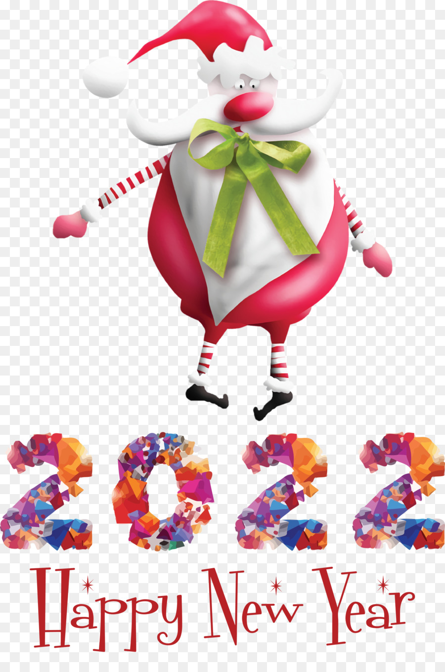 Feliz Año Nuevo 2022，Papá Noel PNG