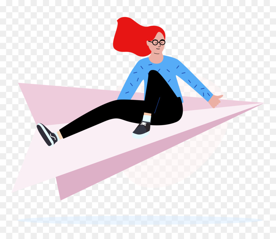 Mujer En Avión De Papel，Vuelo PNG