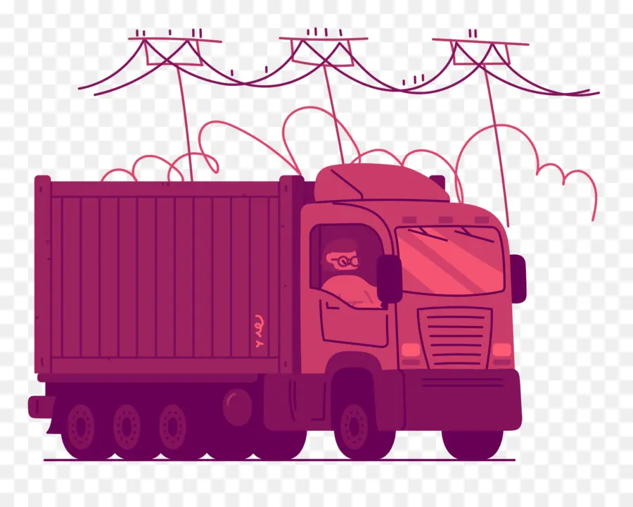 Camion Rojo，Carga PNG