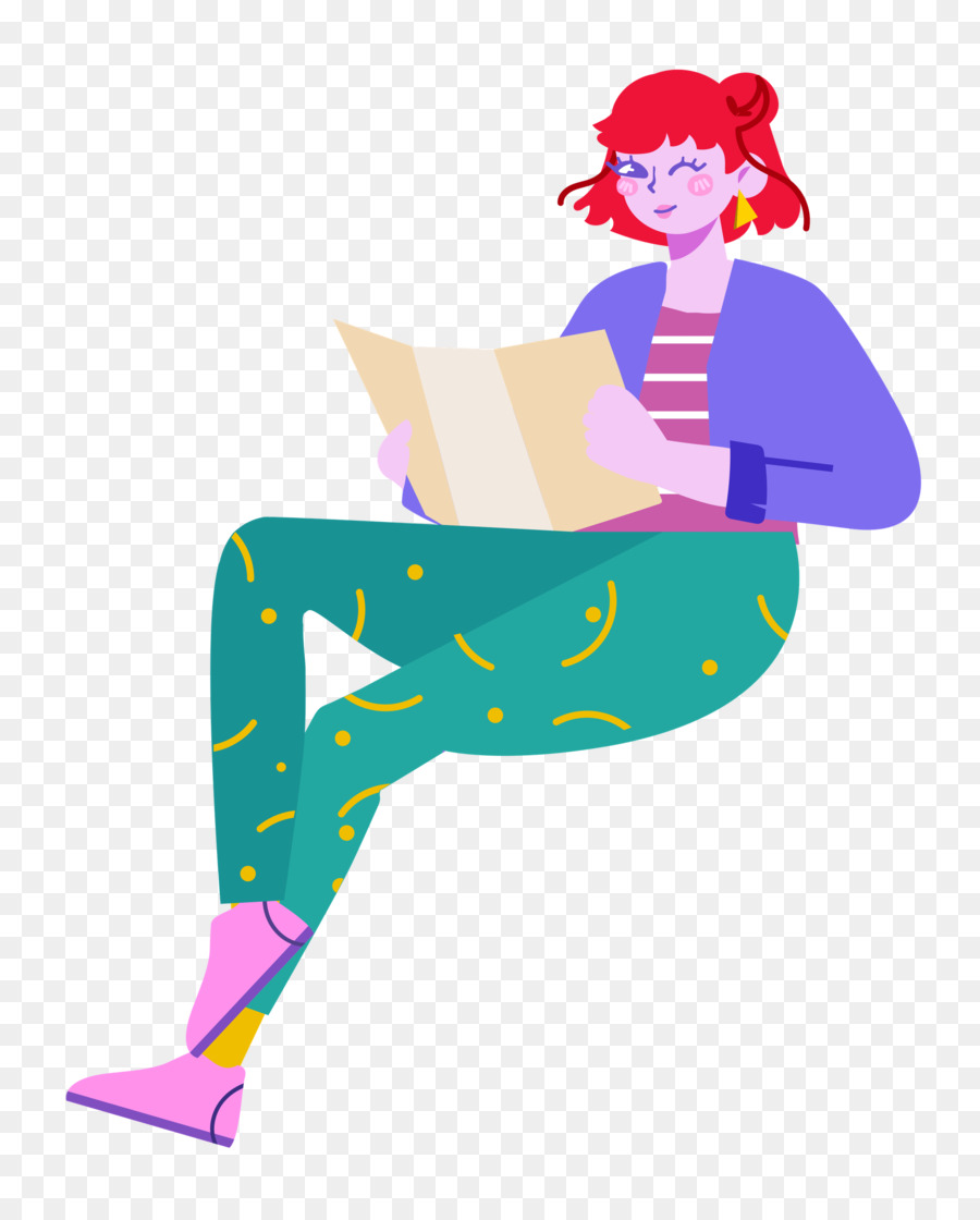 Mujer Leyendo，Libro PNG