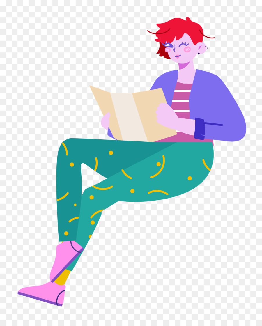 Mujer Leyendo，Libro PNG