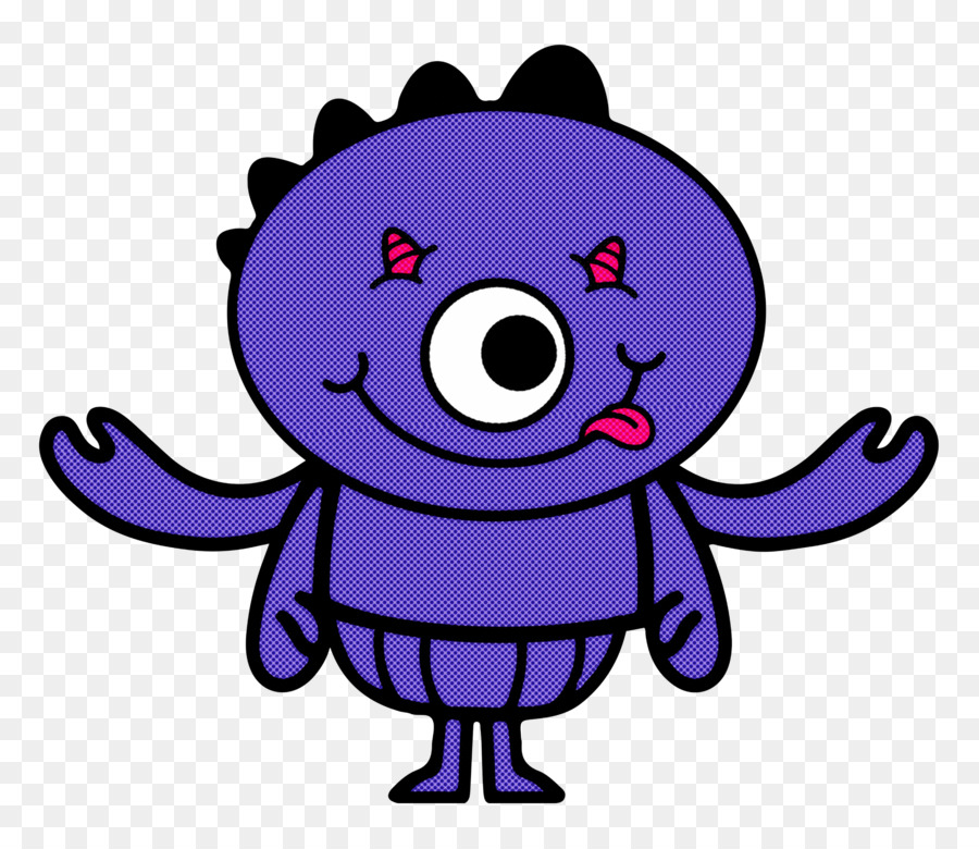 Monstruo De Dibujos Animados Morado，Tuerto PNG