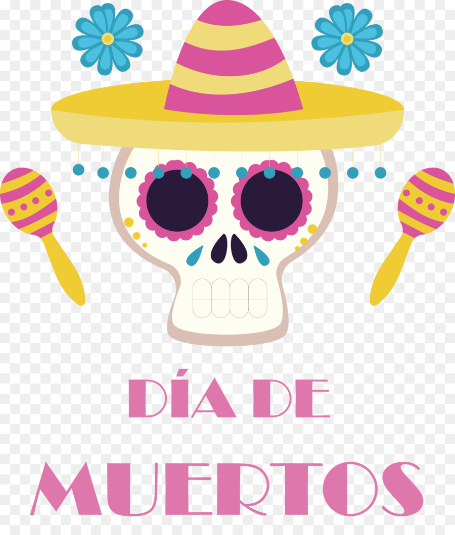 Cráneo Del Día De Muertos，Sombrero PNG