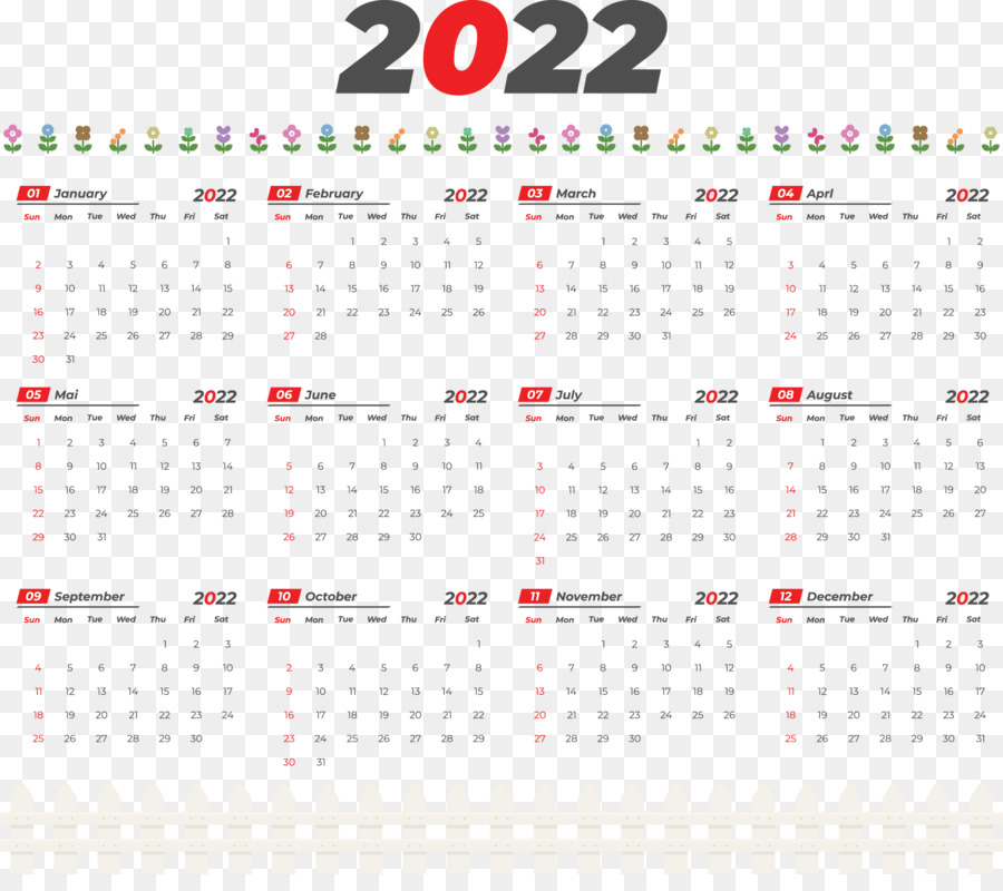 Calendario 2022，Fechas PNG