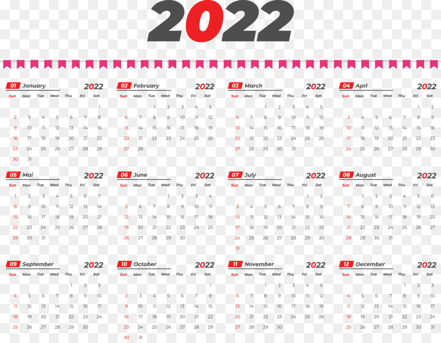 Calendario 2022，Fechas PNG