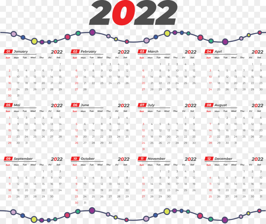 Calendario 2022，Año PNG