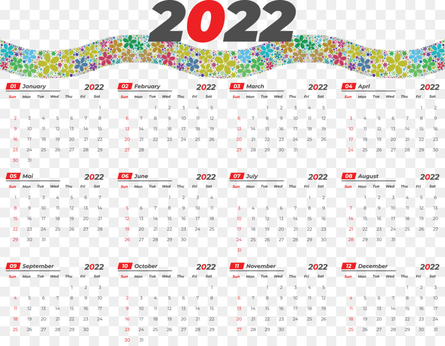 Calendario 2022，Año PNG