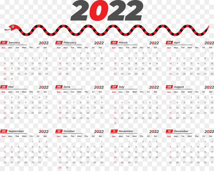 Calendario 2022，Año PNG