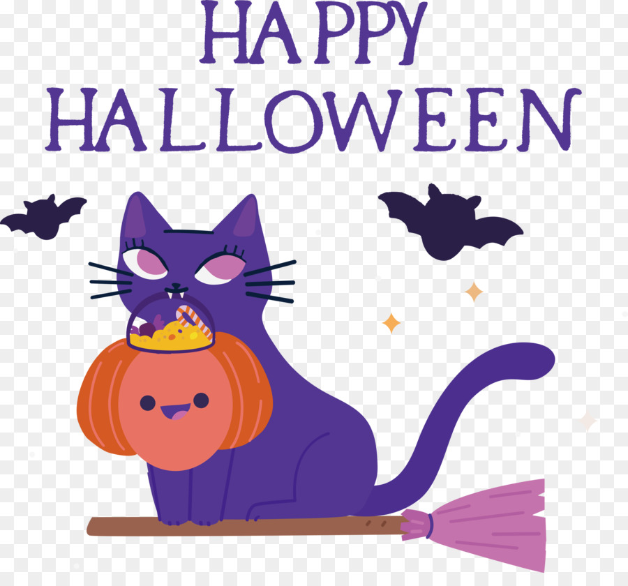 Gato De Halloween，Calabaza PNG