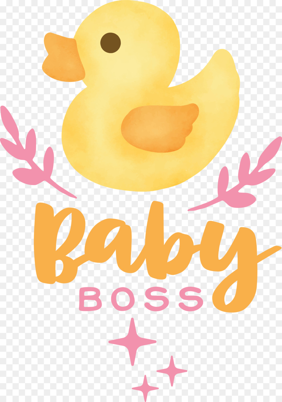 Pato Amarillo Con Texto De Baby Boss，Pato PNG