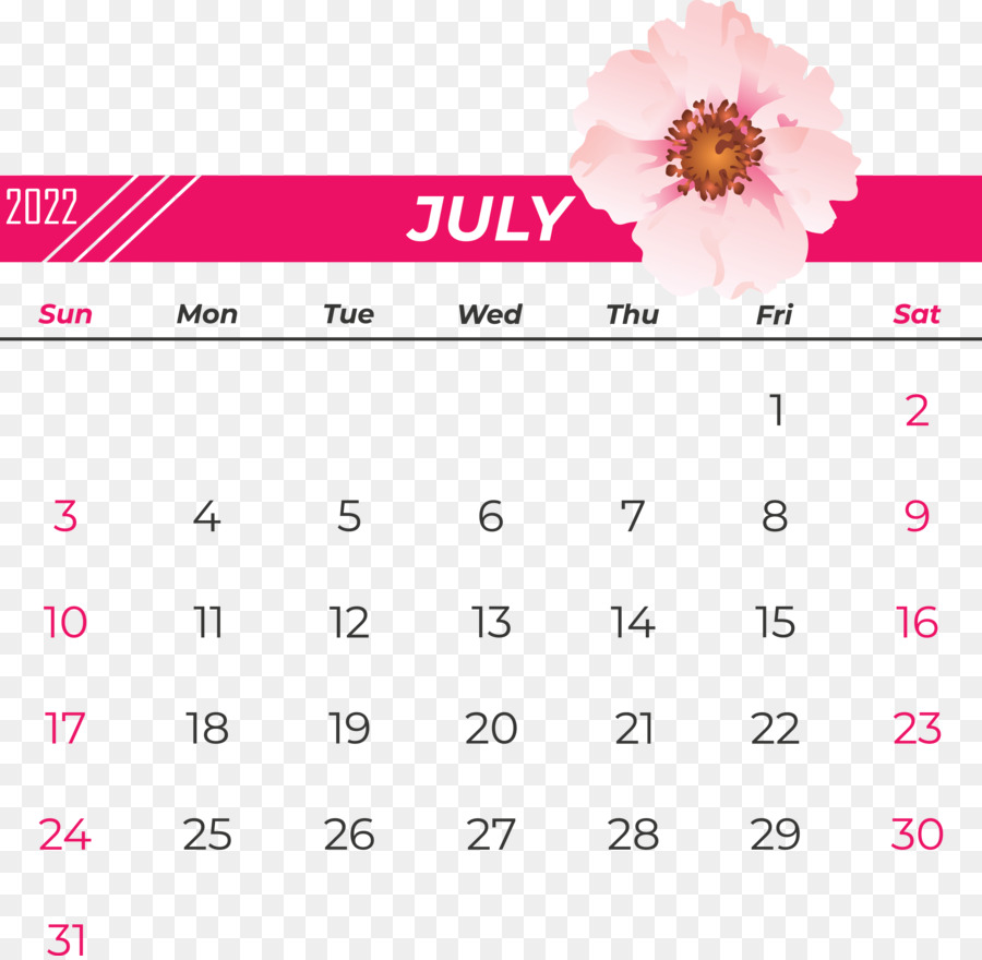 Calendario Julio，Mes PNG