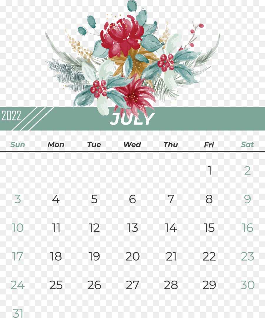 Calendario Julio，Mes PNG