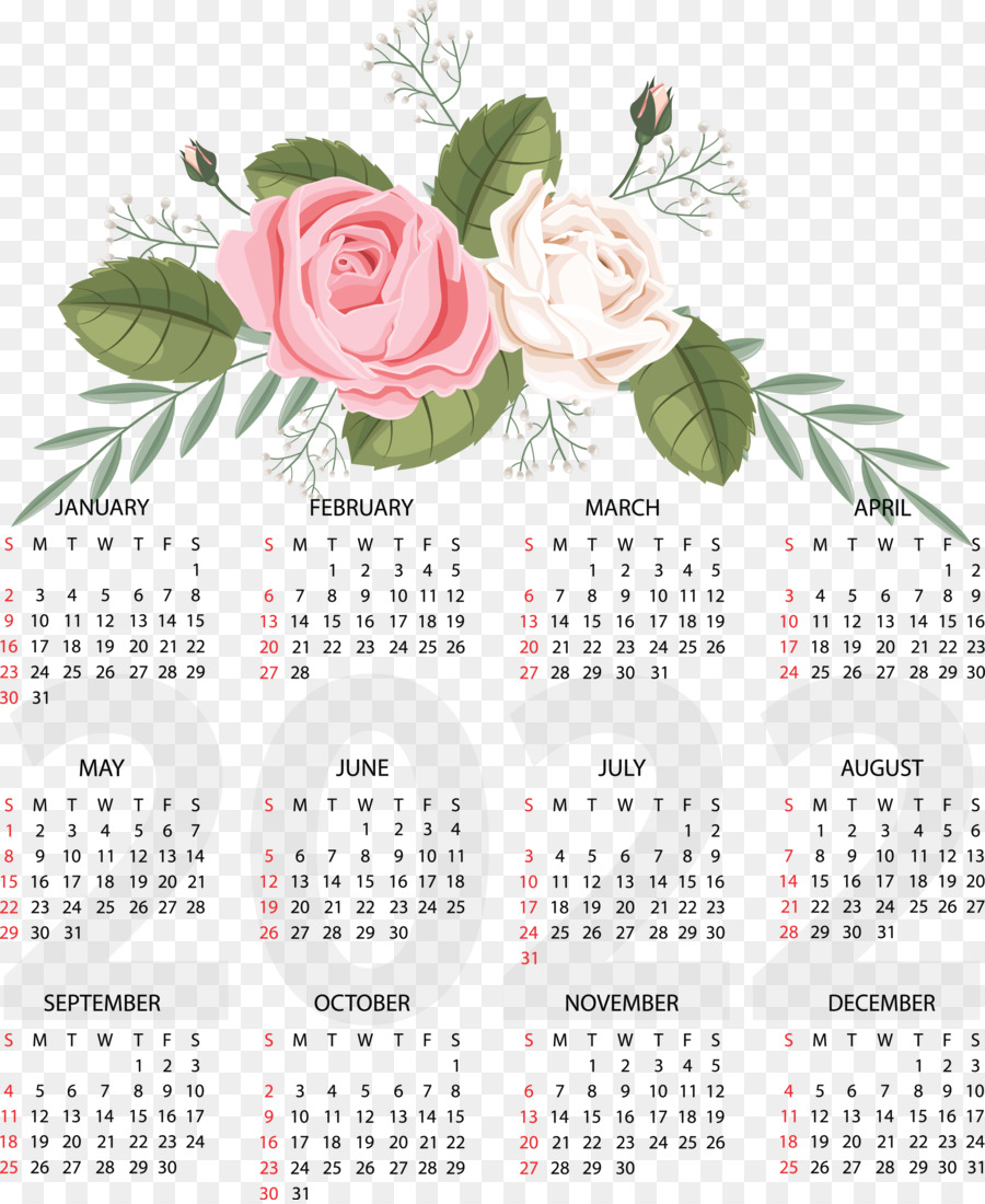 Diseño Floral，Calendario PNG