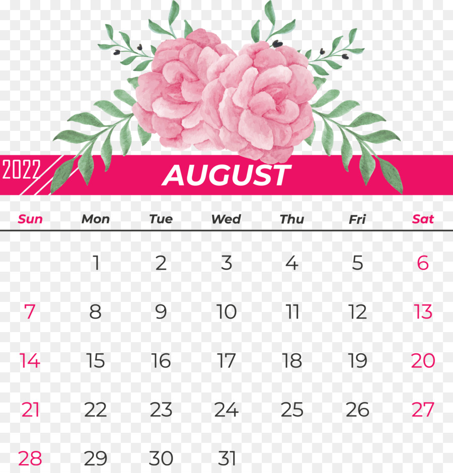 Calendario Agosto，Mes PNG