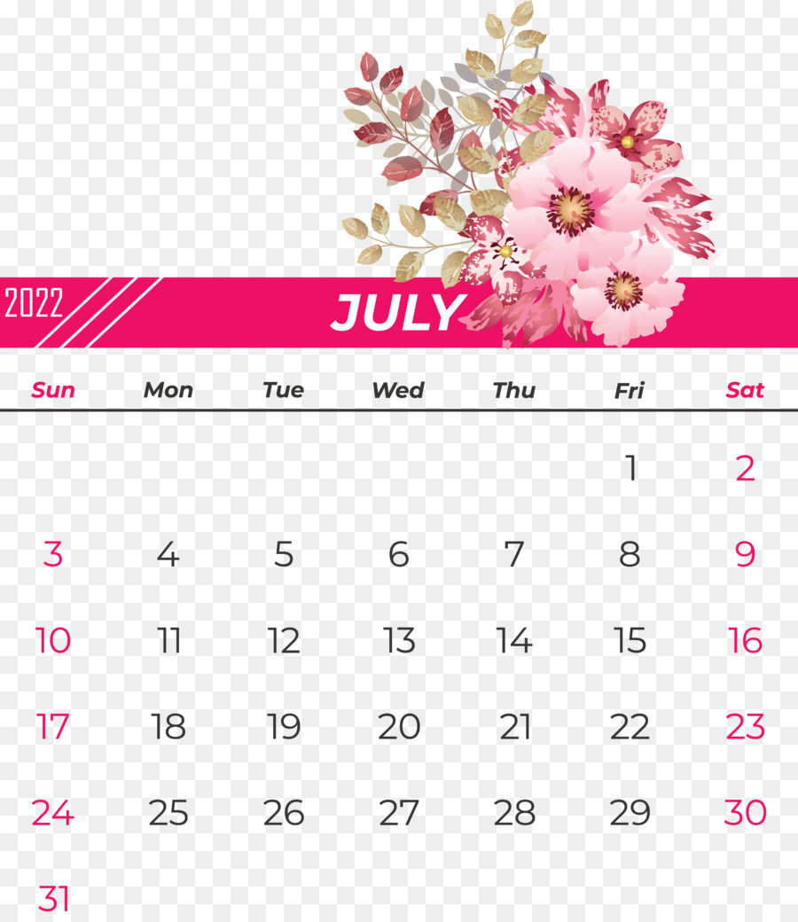Diseño Floral，Calendario PNG