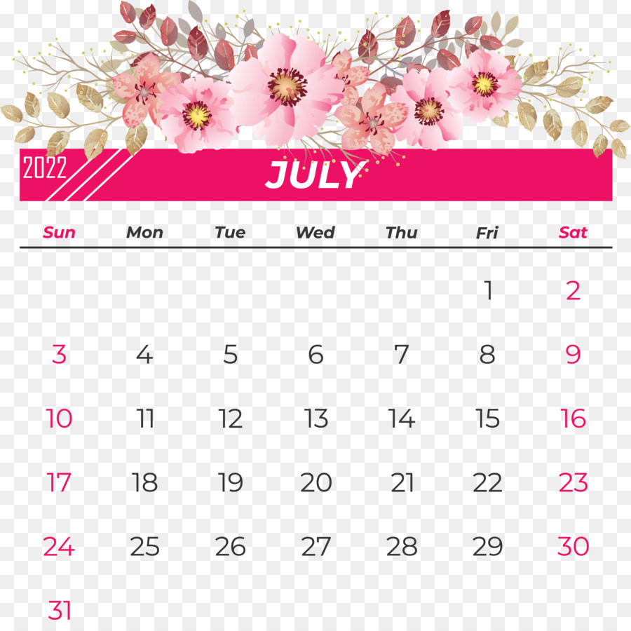 Calendario Julio，Mes PNG