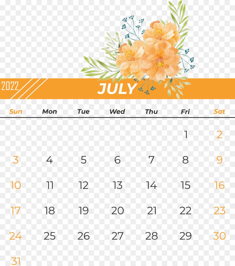 Calendario Julio，Mes PNG