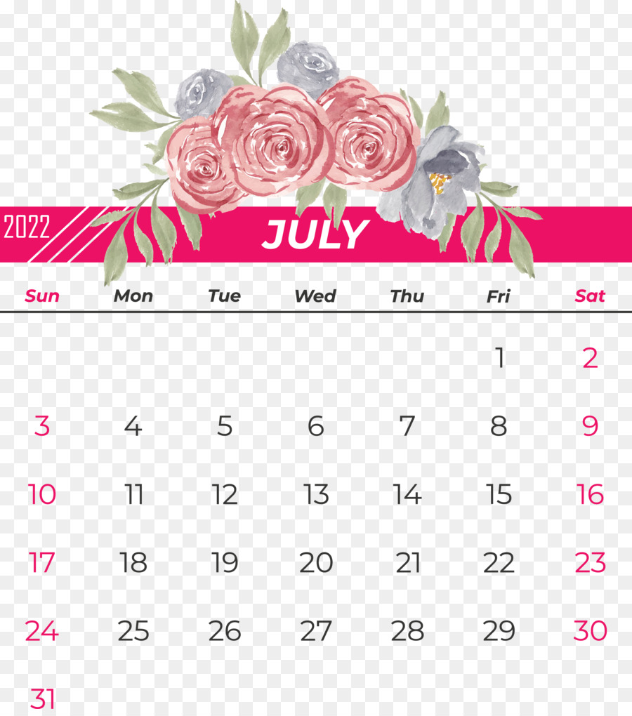 Calendario Julio，Mes PNG