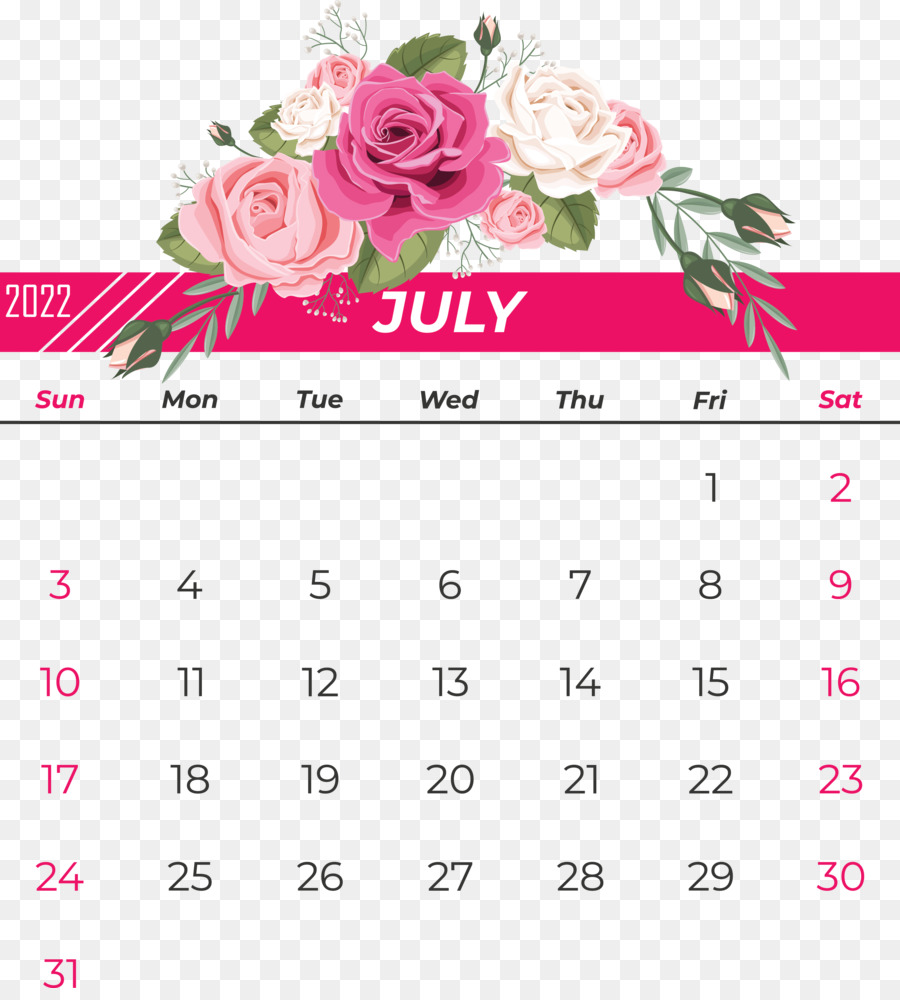 Calendario，Diseño Floral PNG