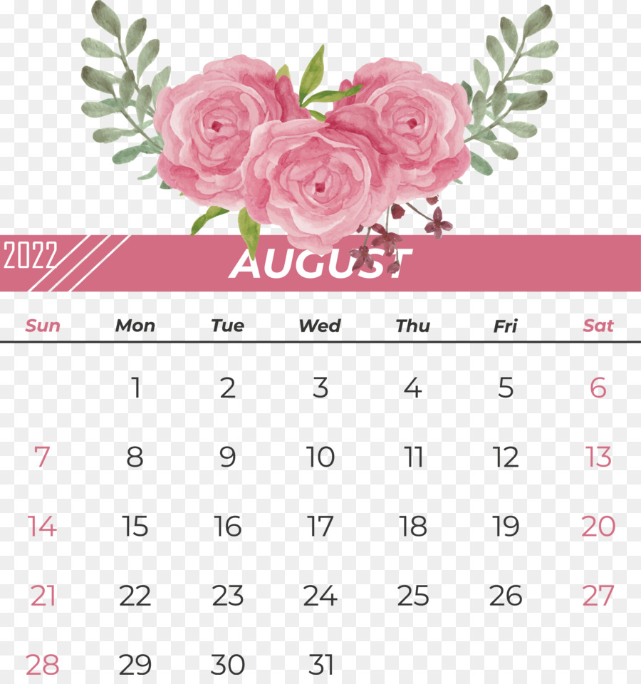 Calendario Agosto，Mes PNG