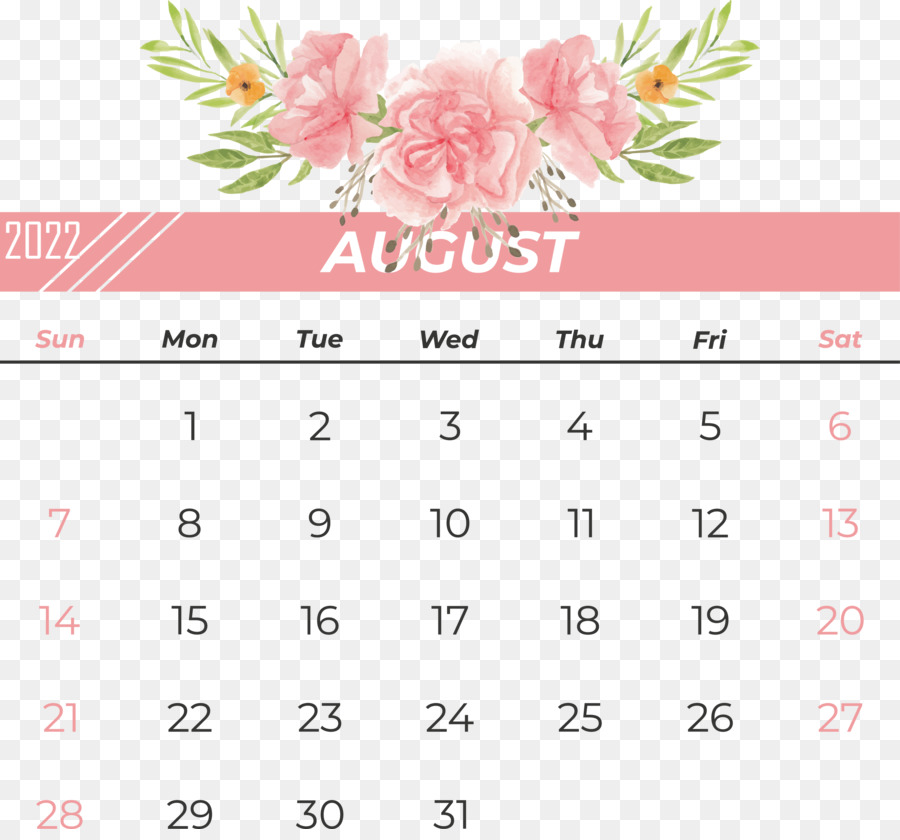 Calendario Agosto，Mes PNG