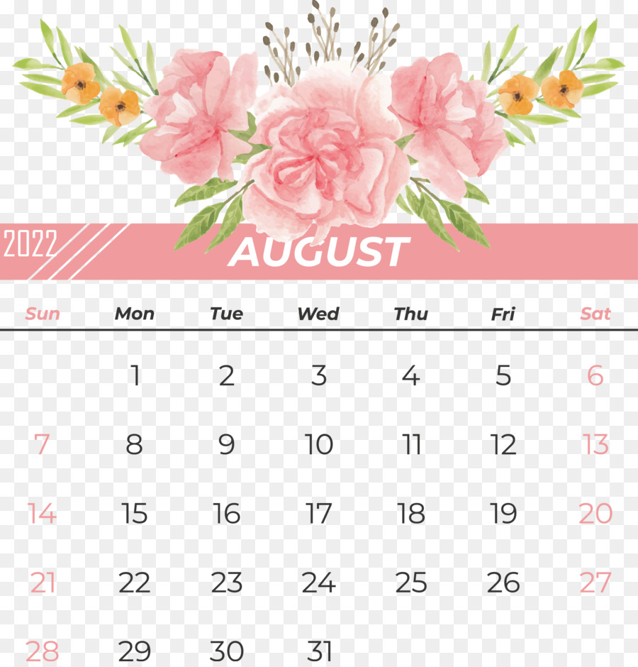 Diseño Floral，Calendario PNG