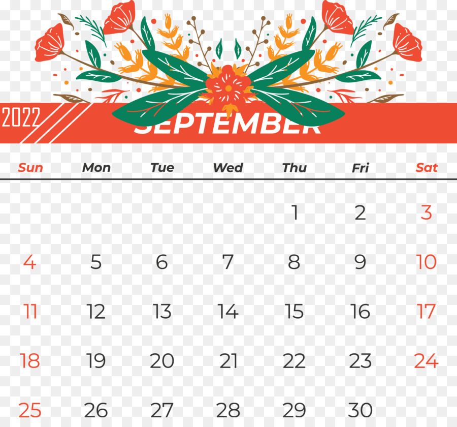 Calendario Septiembre，Mes PNG