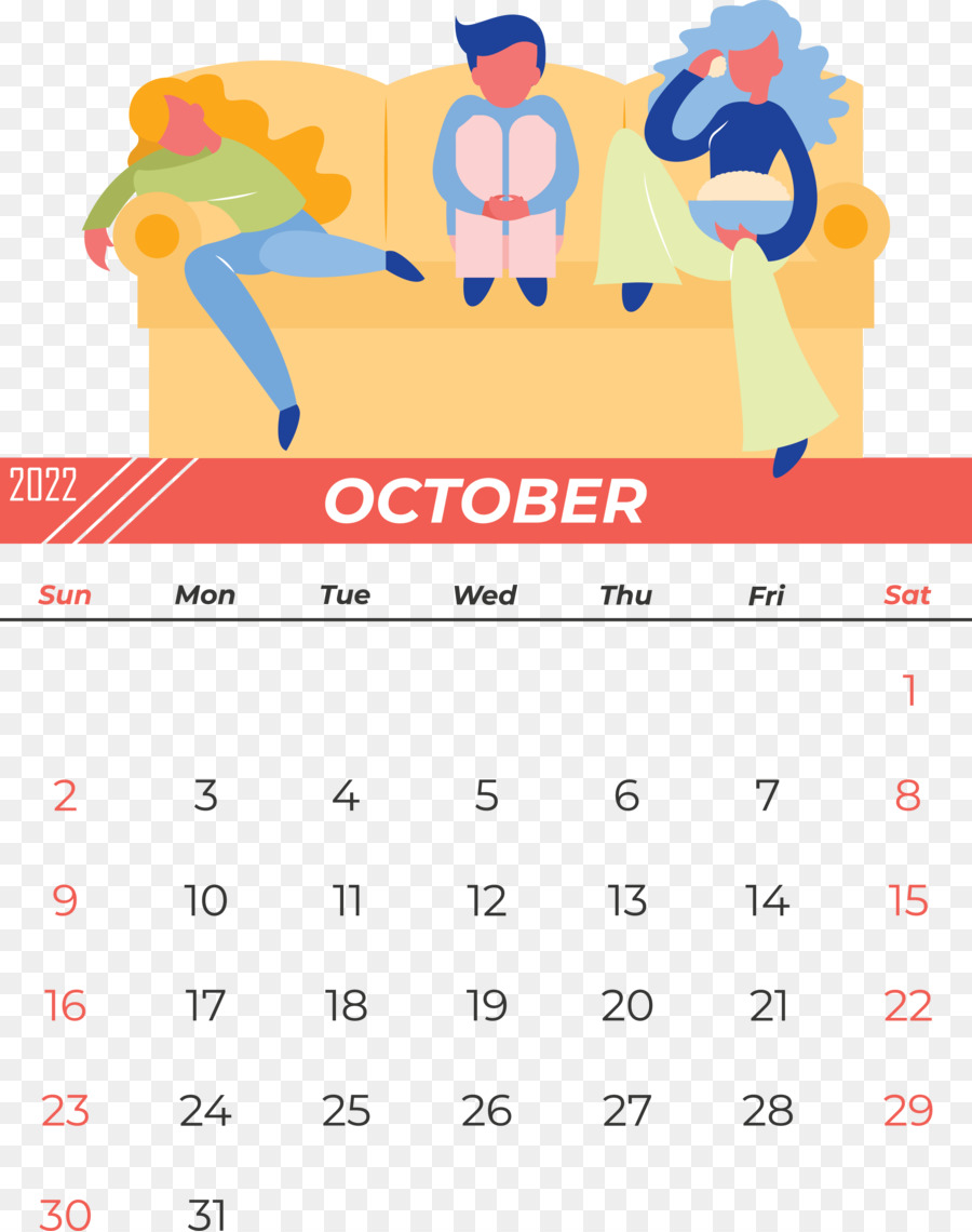 Calendario De Octubre，2022 PNG