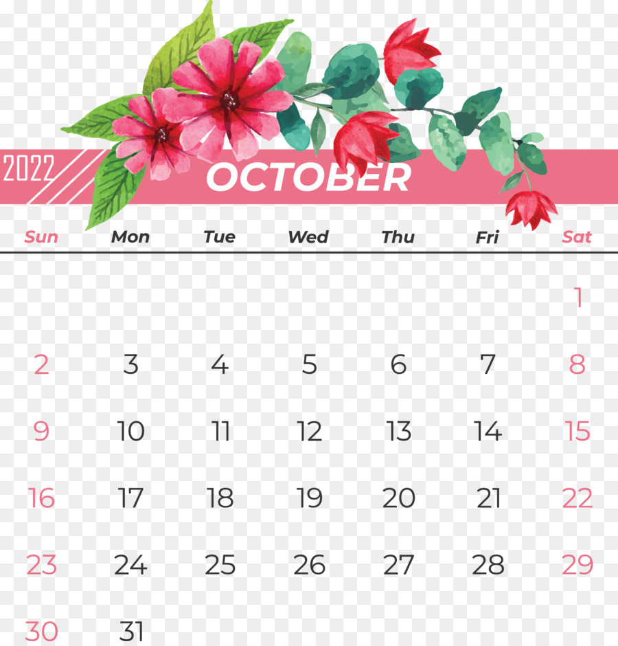 Calendario，Flor PNG