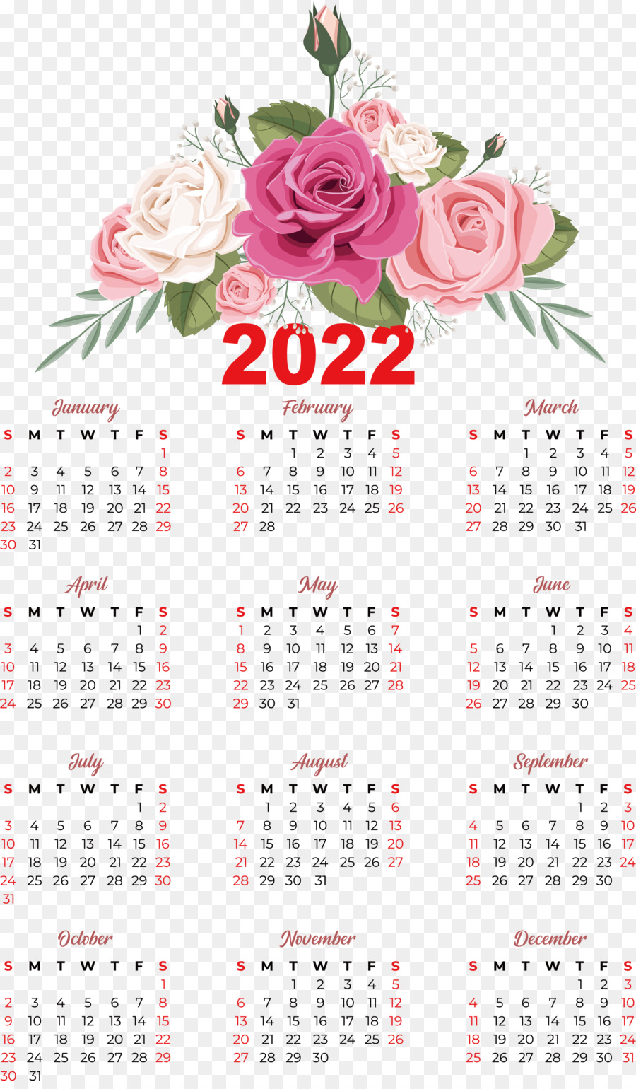 Calendario 2022，Fechas PNG