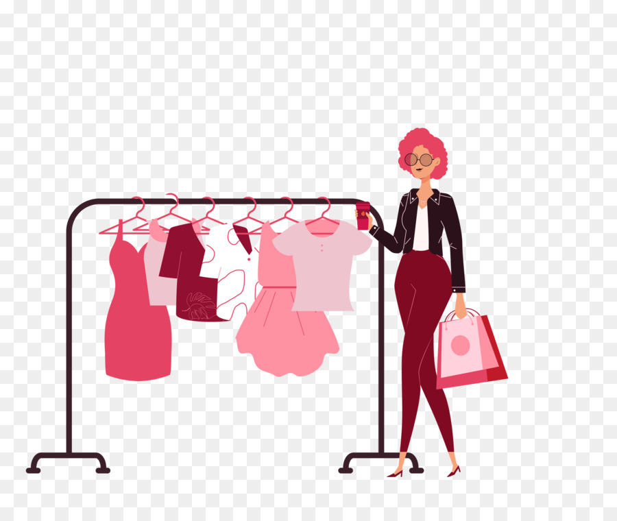 Mujer De Compras，Ropa PNG