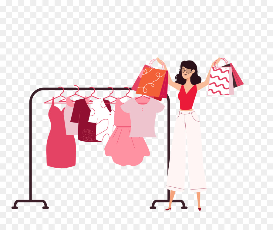 Mujer De Compras，Ropa PNG