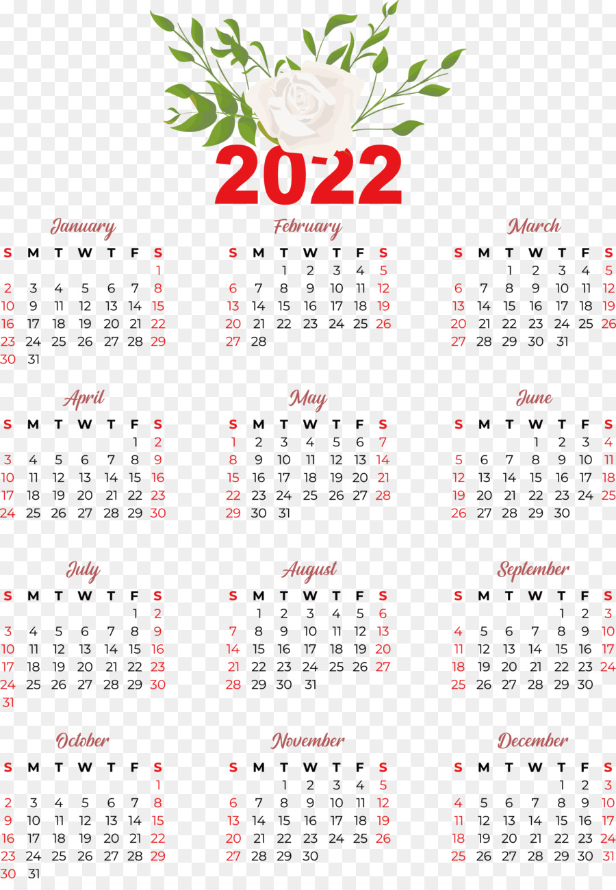 Calendario 2022，Fechas PNG