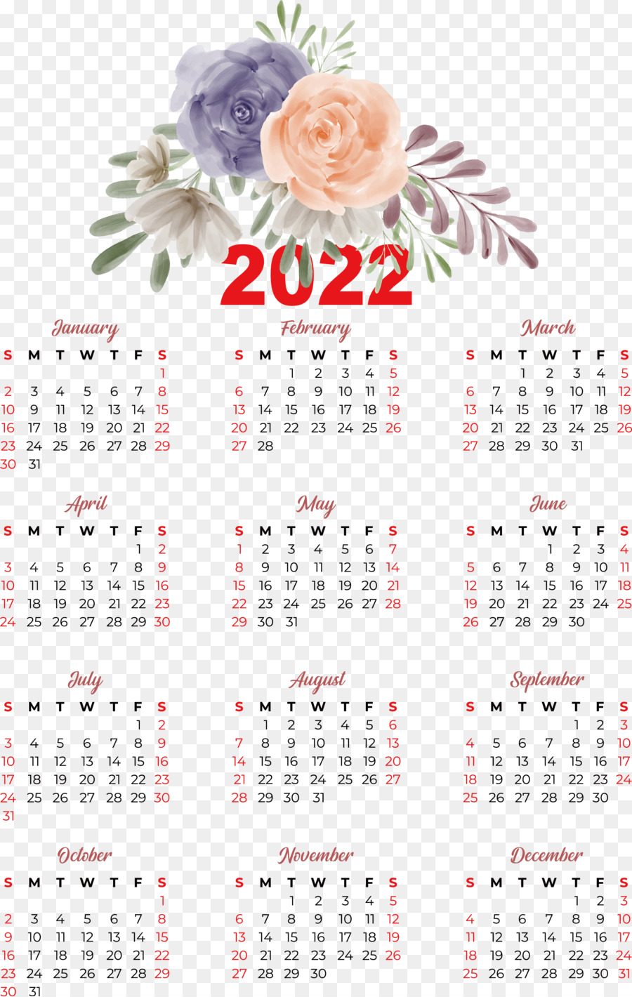 Calendario 2022，Fechas PNG