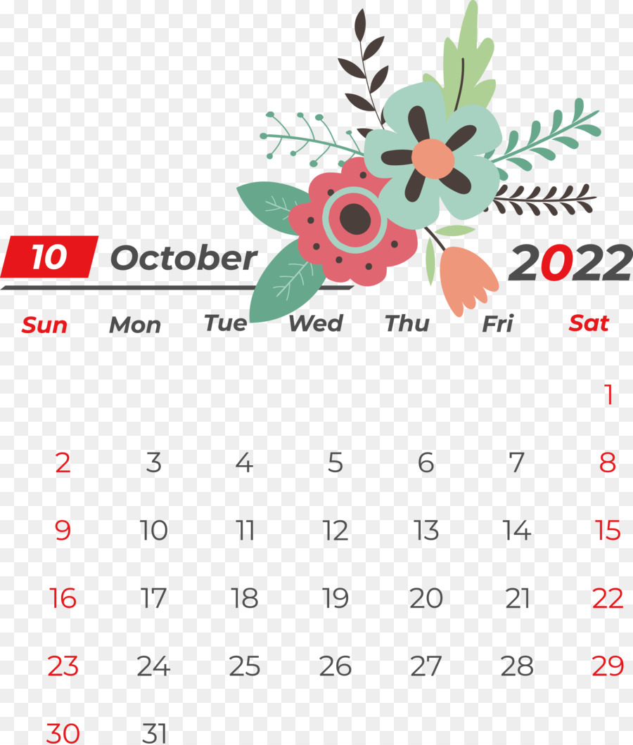 Calendario，Octubre PNG