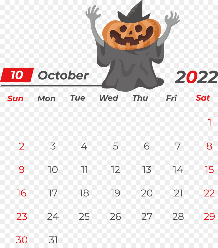 Calendario Octubre，Mes PNG