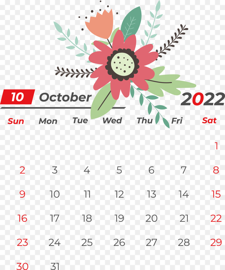 Calendario，Octubre PNG