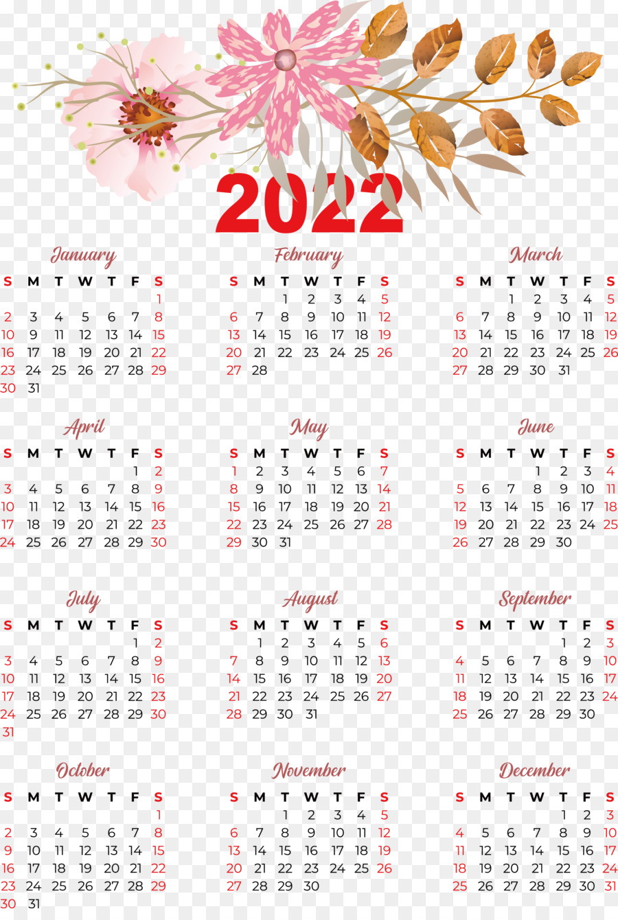 Calendario 2024，Año PNG