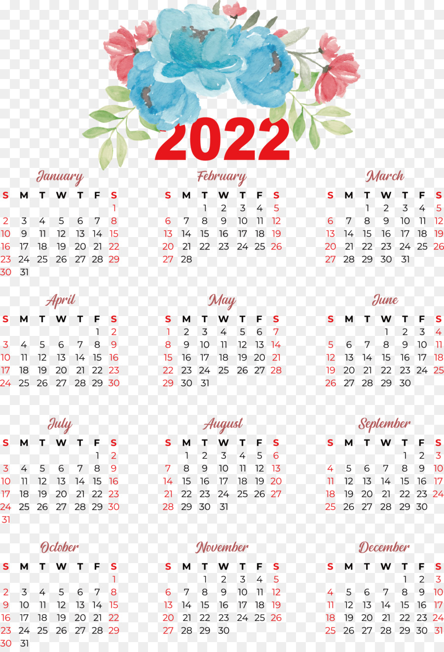 Calendario 2022，Fechas PNG