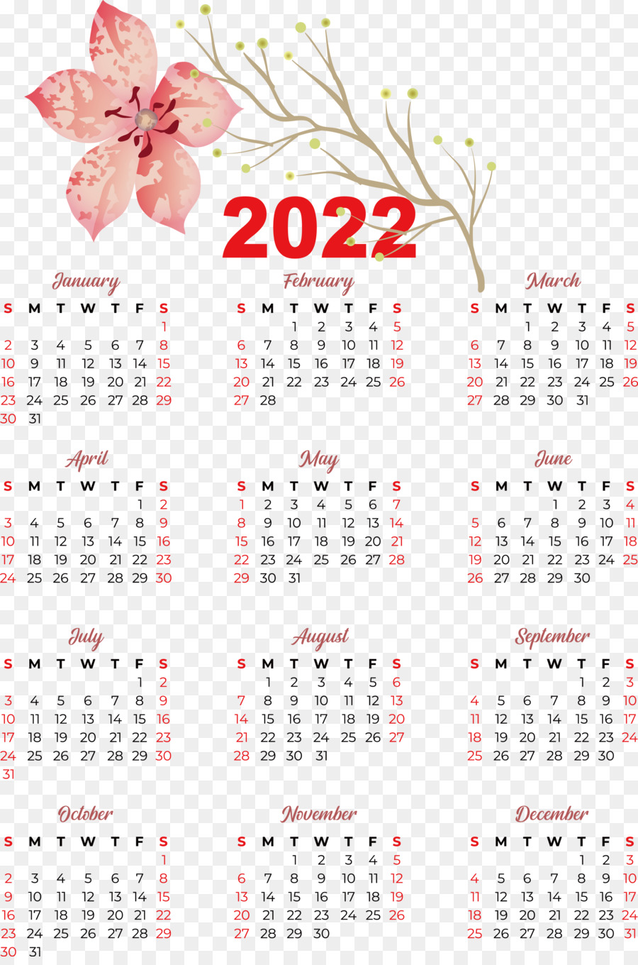 Calendario 2022，Fechas PNG