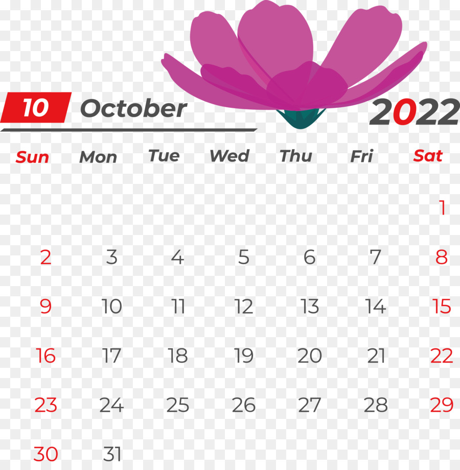 Calendario Octubre 2022，Mes PNG