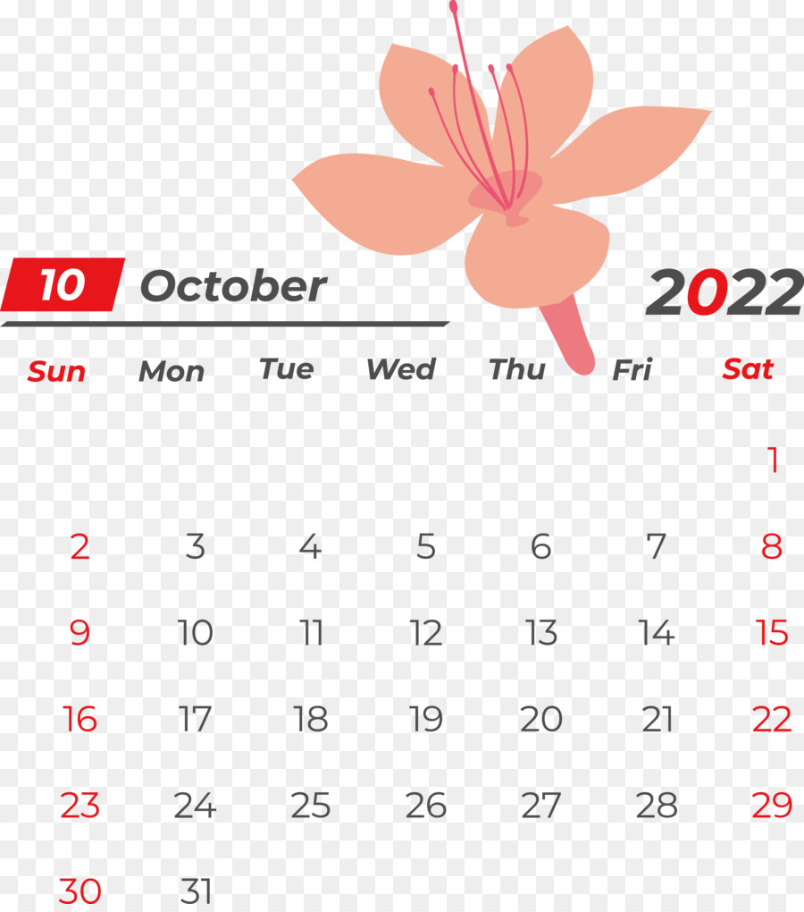 Calendario，Octubre PNG