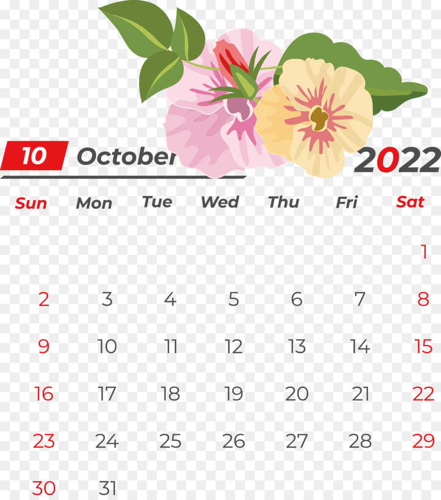 Calendario，Octubre PNG