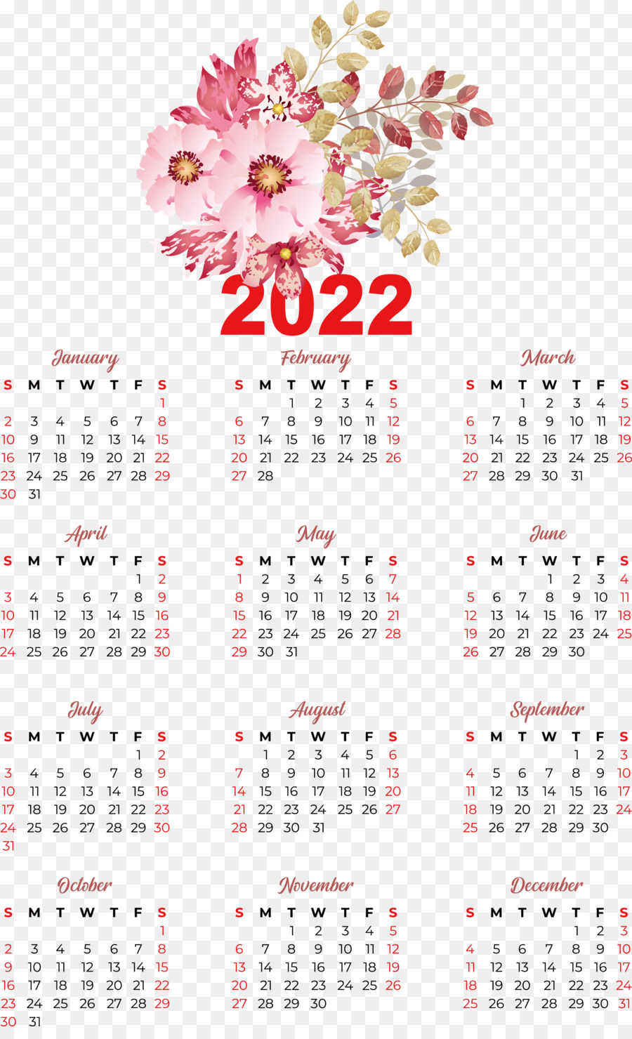 Flor，Calendario PNG