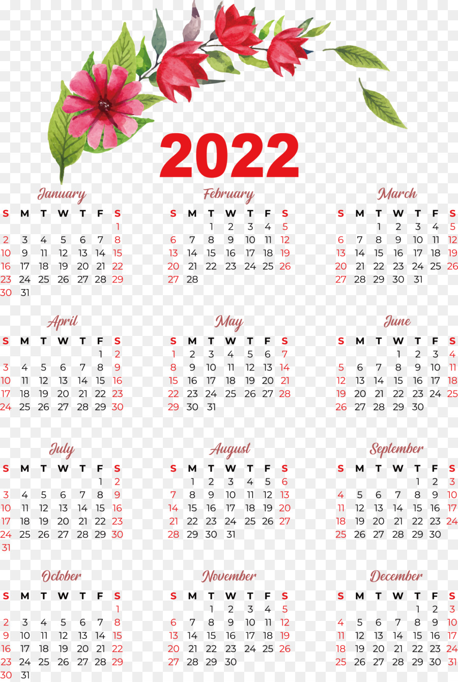 Calendario 2024，Año PNG