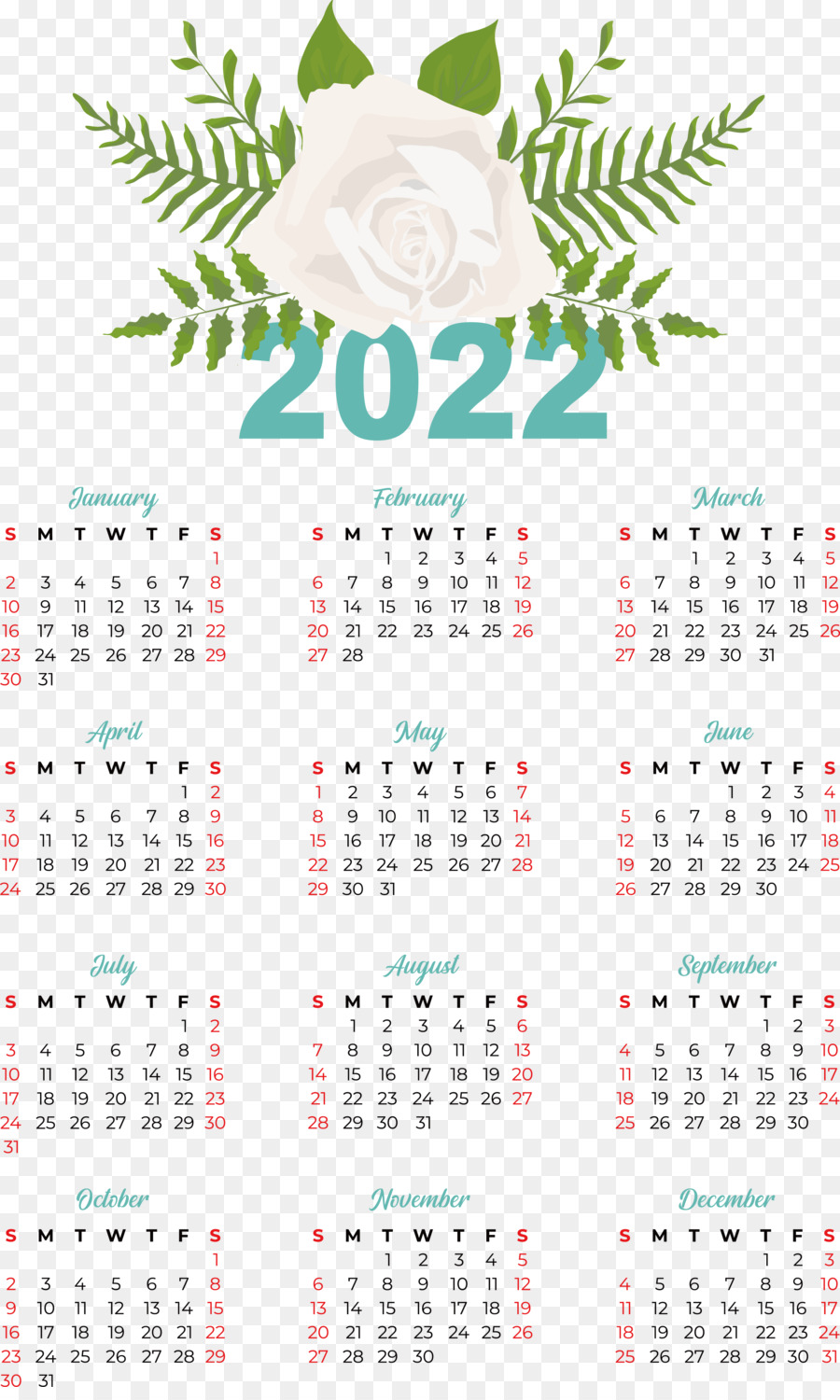 Calendario 2022，Fechas PNG