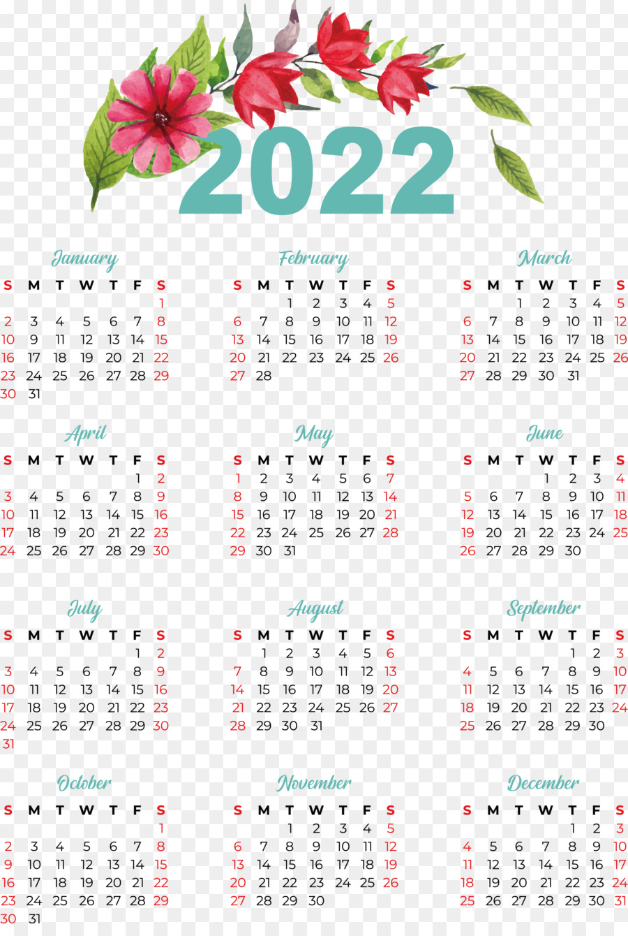 Calendario 2024，Año PNG